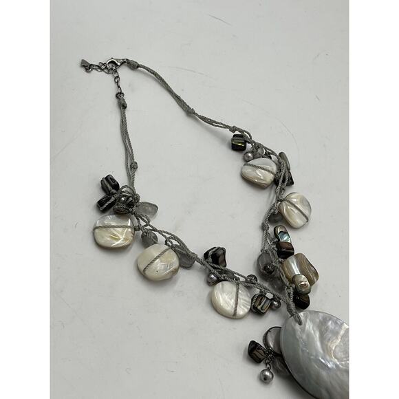 Silpada Sterling Silver Pretty Mother‎ of Pearl Shell Boardwalk Necklace N2098 - Picture 5 of 14